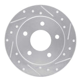 R1 Concepts 1986-1992 Buick Riviera Rear Right Drilled & Slotted Silver Brake Rotor