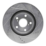 R1 Concepts 1967-1972 Cadillac Commercial Chassis Front Left Drilled & Slotted Silver Brake Rotor