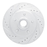 R1 Concepts 1967-1972 Cadillac Commercial Chassis Front Left Drilled & Slotted Silver Brake Rotor