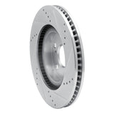 R1 Concepts 1967-1972 Cadillac Commercial Chassis Front Left Drilled & Slotted Silver Brake Rotor