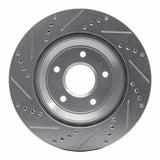 R1 Concepts 1997-9 Cadillac XLR Left Front Drilled & Slotted Silver Brake Rotor by R1 Concepts 631-46007D