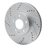 Dynamic Friction 2003-2007 Cadillac CTS Front Left Drilled & Slotted Silver Brake Rotor by Dynamic Friction Company 631-46012L