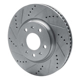 Dynamic Friction 2003-2008 Cadillac Seville Front Left Drilled & Slotted Silver Brake Rotor by Dynamic Friction Company 631-46013L