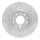 Dynamic Friction 2003-2008 Cadillac CTS Front Right Drilled & Slotted Silver Brake Rotor by Dynamic Friction Company 631-46013R