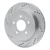 Dynamic Friction 2003-2011 Cadillac CTS Rear Left Drilled & Slotted Silver Brake Rotor by Dynamic Friction Company 631-46014L
