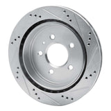 Dynamic Friction 2003-2011 Cadillac CTS Rear Left Drilled & Slotted Silver Brake Rotor by Dynamic Friction Company 631-46014L