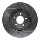 Dynamic Friction 2004-2008 Cadillac STS Front Left Drilled & Slotted Silver Brake Rotor by Dynamic Friction Company 631-46017L
