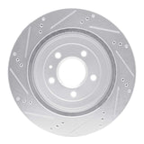 Dynamic Friction 2005-2011 Cadillac CTS Rear Right Drilled & Slotted Silver Brake Rotor by Dynamic Friction Company 631-46020R