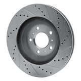 Dynamic Friction 2006-2016 Buick Allure Front Left Drilled & Slotted Silver Brake Rotor by Dynamic Friction Company 631-46022L