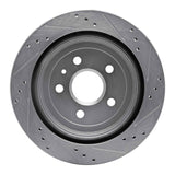 Dynamic Friction 2008-2019 Cadillac CTS Rear Left Drilled & Slotted Silver Brake Rotor by Dynamic Friction Company 631-46024L