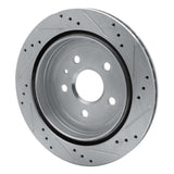 Dynamic Friction 2008-2019 Cadillac CTS Rear Left Drilled & Slotted Silver Brake Rotor by Dynamic Friction Company 631-46024L
