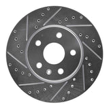 Dynamic Friction 2008-2014 Cadillac CTS Front Left Drilled & Slotted Silver Brake Rotor by Dynamic Friction Company 631-46025L