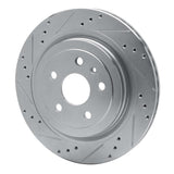 Dynamic Friction 2008-2014 Cadillac CTS Rear Left Drilled & Slotted Silver Brake Rotor by Dynamic Friction Company 631-46026L