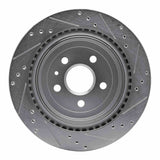 Dynamic Friction 2008-2014 Cadillac CTS Rear Left Drilled & Slotted Silver Brake Rotor by Dynamic Friction Company 631-46026L