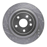 Dynamic Friction 2008-2014 Cadillac CTS Rear Left Drilled & Slotted Silver Brake Rotor by Dynamic Friction Company 631-46026L