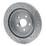 Dynamic Friction 2008-2014 Cadillac CTS Rear Left Drilled & Slotted Silver Brake Rotor by Dynamic Friction Company 631-46026L