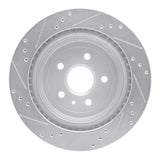 Dynamic Friction 2008-2014 Cadillac CTS Rear Right Drilled & Slotted Silver Brake Rotor by Dynamic Friction Company 631-46026R