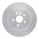 Dynamic Friction 2008-2014 Cadillac CTS Rear Right Drilled & Slotted Silver Brake Rotor by Dynamic Friction Company 631-46026R