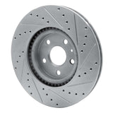 Dynamic Friction 2008-2017 Cadillac CTS Front Left Drilled & Slotted Silver Brake Rotor by Dynamic Friction Company 631-46027L