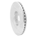 Dynamic Friction 2009-2015 Cadillac CTS Front Left Drilled & Slotted Silver Brake Rotor by Dynamic Friction Company 631-46029L
