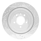Dynamic Friction 2013-2019 Cadillac ATS Rear Left Drilled & Slotted Silver Brake Rotor by Dynamic Friction Company 631-46032L
