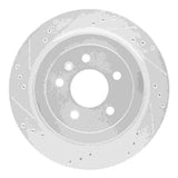 Dynamic Friction 2013-2019 Cadillac ATS Rear Left Drilled & Slotted Silver Brake Rotor by Dynamic Friction Company 631-46032L