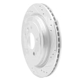 Dynamic Friction 2013-2019 Cadillac ATS Rear Right Drilled & Slotted Silver Brake Rotor by Dynamic Friction Company 631-46032R