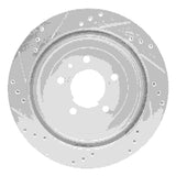 Dynamic Friction 2013-2019 Cadillac ATS Rear Right Drilled & Slotted Silver Brake Rotor by Dynamic Friction Company 631-46032R