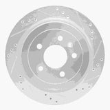 Dynamic Friction 2013-2019 Cadillac ATS Rear Right Drilled & Slotted Silver Brake Rotor by Dynamic Friction Company 631-46032R