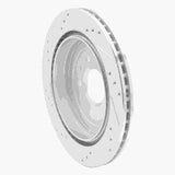 Dynamic Friction 2013-2019 Cadillac ATS Rear Right Drilled & Slotted Silver Brake Rotor by Dynamic Friction Company 631-46032R