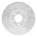 Dynamic Friction 2013-2025 Cadillac ATS Front Left Drilled & Slotted Silver Brake Rotor by Dynamic Friction Company 631-46033L