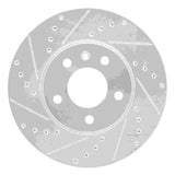 Dynamic Friction 2013-2025 Cadillac ATS Front Left Drilled & Slotted Silver Brake Rotor by Dynamic Friction Company 631-46033L