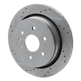 Dynamic Friction 2013-2019 Cadillac XTS Rear Left Drilled & Slotted Silver Brake Rotor by Dynamic Friction Company 631-46034L