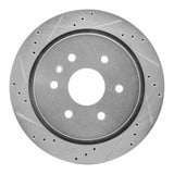 Dynamic Friction 2013-2019 Cadillac XTS Rear Left Drilled & Slotted Silver Brake Rotor by Dynamic Friction Company 631-46034L