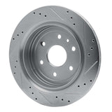 Dynamic Friction 2013-2019 Cadillac XTS Rear Left Drilled & Slotted Silver Brake Rotor by Dynamic Friction Company 631-46034L