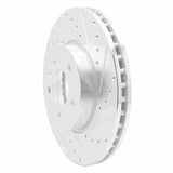 Dynamic Friction 2013-2025 Cadillac ATS Front Right Drilled & Slotted Silver Brake Rotor by Dynamic Friction Company 631-46035R