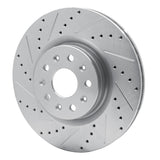 Dynamic Friction 2014-2025 Cadillac CT6 Front Left Drilled & Slotted Silver Brake Rotor by Dynamic Friction Company 631-46036L