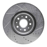 Dynamic Friction 2014-2025 Cadillac CT6 Front Left Drilled & Slotted Silver Brake Rotor by Dynamic Friction Company 631-46036L