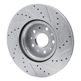 Dynamic Friction 2014-2025 Cadillac CT6 Front Left Drilled & Slotted Silver Brake Rotor by Dynamic Friction Company 631-46036L