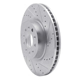 Dynamic Friction 2014-2025 Cadillac CT6 Front Right Drilled & Slotted Silver Brake Rotor by Dynamic Friction Company 631-46036R