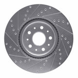 Dynamic Friction 2014-2025 Cadillac CT6 Front Right Drilled & Slotted Silver Brake Rotor by Dynamic Friction Company 631-46036R