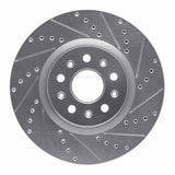 Dynamic Friction 2014-2025 Cadillac CT6 Front Right Drilled & Slotted Silver Brake Rotor by Dynamic Friction Company 631-46036R