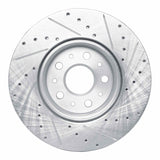 Dynamic Friction 2014-2020 Cadillac CT6 Front Left Drilled & Slotted Silver Brake Rotor by Dynamic Friction Company 631-46038L