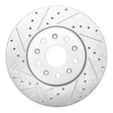 Dynamic Friction 2014-2020 Cadillac CT6 Front Left Drilled & Slotted Silver Brake Rotor by Dynamic Friction Company 631-46038L