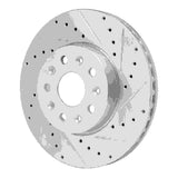 Dynamic Friction 2014-2020 Cadillac CT6 Front Right Drilled & Slotted Silver Brake Rotor by Dynamic Friction Company 631-46038R