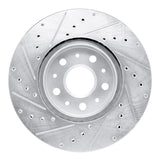 Dynamic Friction 2014-2020 Cadillac CT6 Front Right Drilled & Slotted Silver Brake Rotor by Dynamic Friction Company 631-46038R