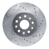 Dynamic Friction 2014-2020 Cadillac CT6 Front Right Drilled & Slotted Silver Brake Rotor by Dynamic Friction Company 631-46038R