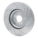 Dynamic Friction 2016-2020 Buick Regal Sportback Front Left Drilled & Slotted Silver Brake Rotor by Dynamic Friction Company 631-46042L