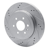 Dynamic Friction 2004-2009 Cadillac SRX Rear Left Drilled & Slotted Silver Brake Rotor by Dynamic Friction Company 631-46044L