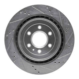 Dynamic Friction 2004-2009 Cadillac SRX Rear Left Drilled & Slotted Silver Brake Rotor by Dynamic Friction Company 631-46044L